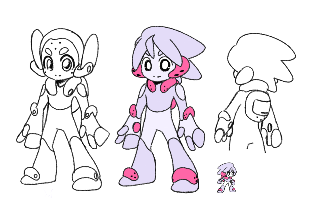 Rascunho da Rei-Bo, protagonista de RoboGAL